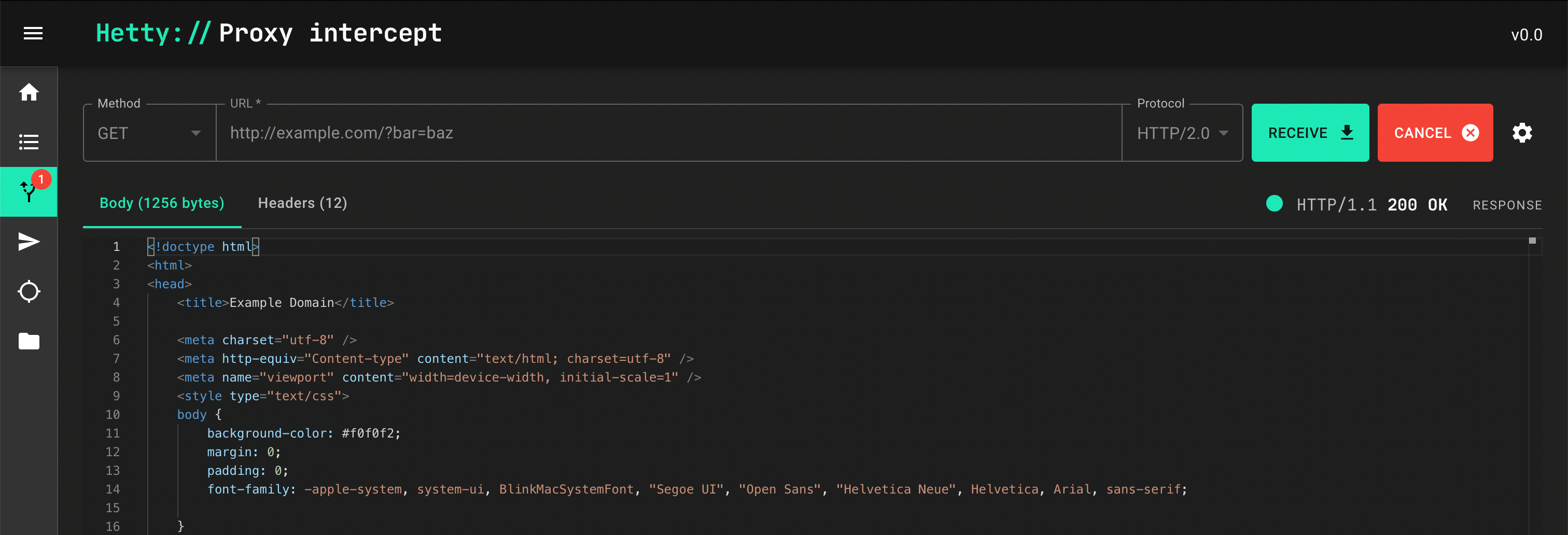 Edit intercepted response (screenshot)